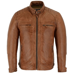 Motorbike Leather jacket for men men's jackets Protection Racing Safety Gear Genuine Cowhide Black Coat - Product Image 1