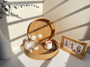 Juego de 2 cestas de almacenamiento de ratán natural hechas a mano directamente de Vietnam - Product Image 6