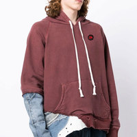 Hoodie Pria Kasual Musim Dingin Gaya Baru 2025 Desain Distressed Pola Solid Katun/Poliester Ramah Lingkungan Cepat Kering