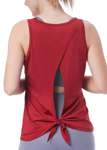 Top de entrenamiento con espalda abierta para mujer, camiseta de gimnasio para ejercicio con ajuste holgado y ligero con chaleco con tirantes en la espalda, ropa para correr - Product Image 6