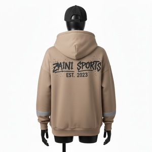 Sweat à capuche intégral pour femme, 320 GSM, mélange de coton lourd, polaire chaud, marron, streetwear, logo brodé personnalisé, sweat-shirts basiques - Product Image 2
