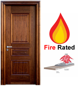 Porte en bois ignifugée 30 minutes avec joint intumescent et cadre renforcé en acier, fabriquée en Turquie - Product Image 2