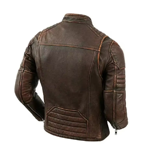Veste en cuir vintage élégante pour hommes, design classique vintage intemporel, mode de qualité supérieure, parfaite pour les vêtements décontractés et le vélo. - Product Image 6
