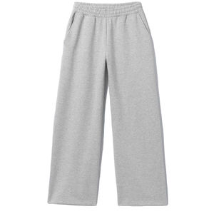 Nouveauté Pantalon décontracté ample à pattes évasées de haute qualité, coupe droite, style unisexe, coton premium, taille élastique, pantalon de survêtement uni - Product Image 1