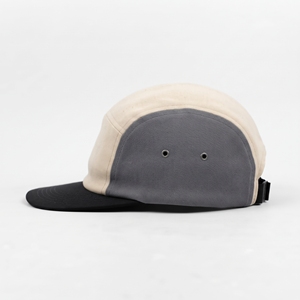 Casquette de baseball à visière courte 5 panneaux beige gris noir unisexe en toile décontractée respirante imperméable broderie 3D vente en gros personnalisée - Product Image 2