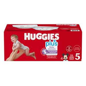 Couches taille 4 confortables, respirantes et Huggies Little Movers conçues pour les bébés qui rampent et qui marchent - Product Image 1