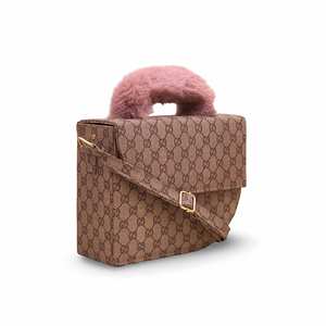 Estilo pijo para bolso de hombro de cuero rosa para mujer P56012 patrón geométrico Vintage señora bohemio impermeable para verano invierno - Product Image 2