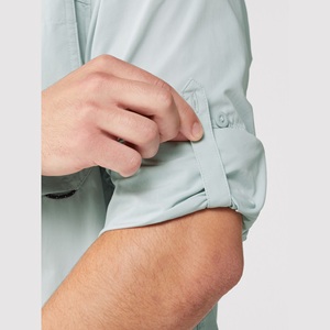 Top vente coton personnalisé hommes bouton vers le bas à manches longues chemise de pêche à séchage rapide UV Protection solaire chemises de pêche en plein air - Product Image 3