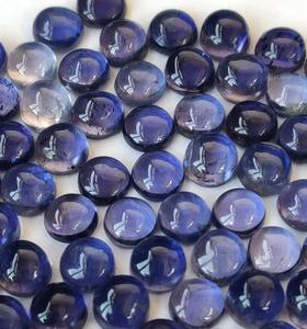 หิน iolite ทรงกลม7มม. ธรรมชาติขัดหลังเรียบ- - Product Image 2