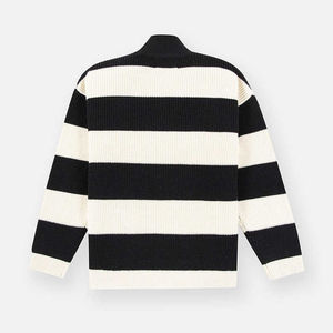 Suéter antipilling cuello redondo con logotipo frontal transpirable de punto de invierno cálido para mujeres y hombres - Product Image 2