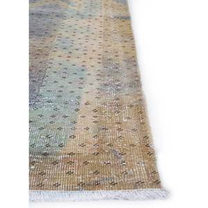 พรมขนสัตว์ถักมือสไตล์วินเทจ สีเบจและสีน้ำตาล ลายเหรียญและลวดลายนามธรรม รูปทรงสี่เหลี่ยมผืนผ้า สำหรับห้องนั่งเล่นในบ้าน รุ่น Pae-2266 - Product Image 4