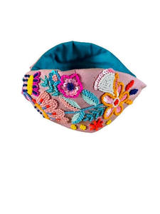 Bandeau de luxe fait main avec un motif floral multicolore vibrant, bandeau brodé coloré avec des perles, accessoires de mode - Product Image 3