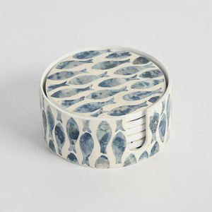 Vietnam Manufacturer Wholesale Unique Mother of Pearl Coasters, Round Pearl Coasters Set, <b>Mosaic</b> Drink Coaster for Coffee Cup - Product Image 5