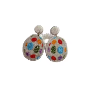 Pendientes de Pascua Hechos a Mano con Cuentas de Primera Calidad, Estilo Clásico, Forma de Huevo Estándar, Accesorios Festivos para Fiestas - Product Image 3