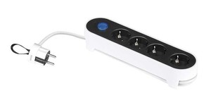 Regleta de 4 tomas con cable e interruptor, blanca (Simon BM712401) - Product Image 2