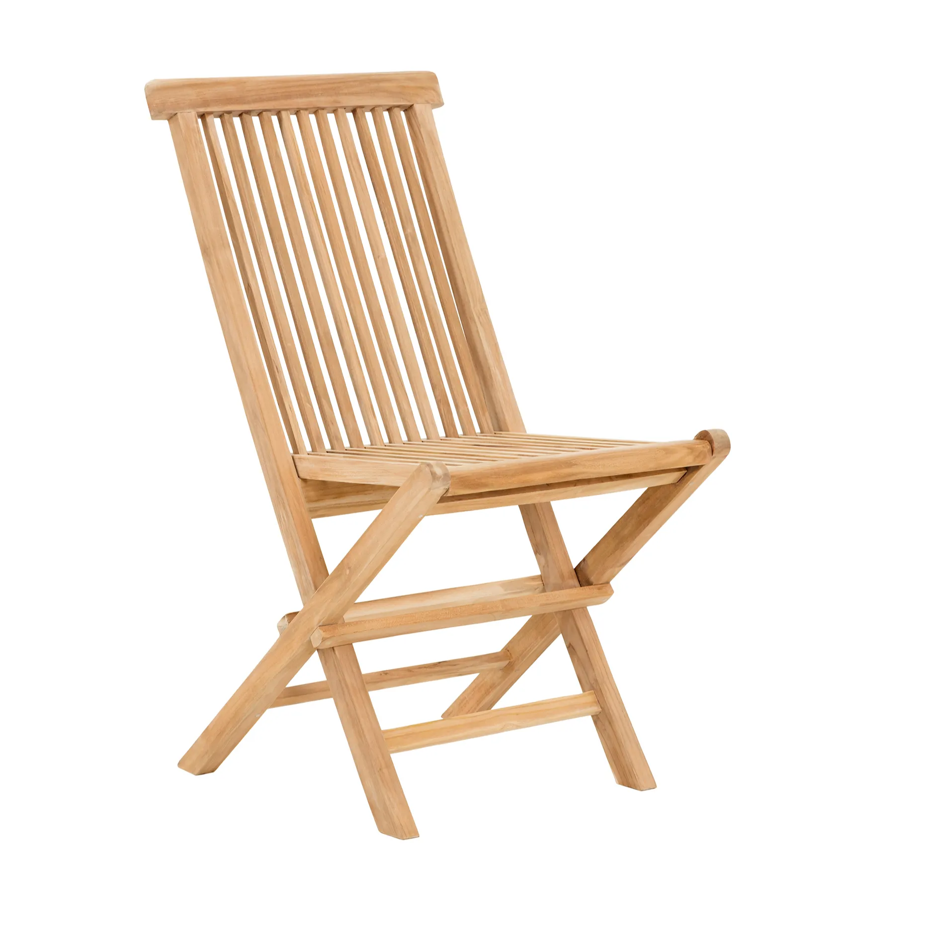 Venta al por mayor silla plegable portátil con reposabrazos hecha de madera de acacia para sillas de playa y césped de campamento