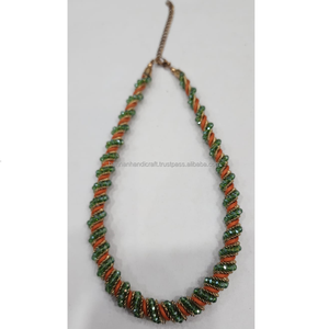 Collar de Cuentas de Semillas Estilo Bohemio NK-20447 de Rawat Handicrafts, Joyería Artificial Hecha a Mano con Piedra Principal de Ágata - Product Image 5