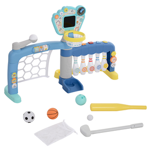 AIYAPLAY Juego Infantil 5 en 1 para Fútbol, Baloncesto, Golf, Béisbol y Bolos, en PP y ABS, 88,6x38. 7x60,4-68 cm - Product Image 1