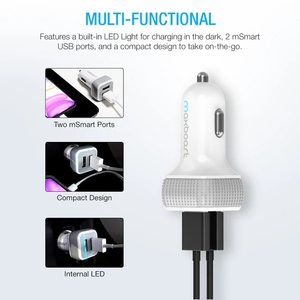 Caricabatterie USB per Auto a Doppia Porta da 24W ad Alta Velocità, Caricatore Universale per iPhone, iPad, Samsung e Tablet, Specifico CAR-WGRY - Product Image 3