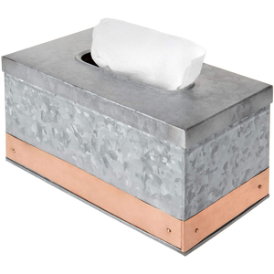 Boîte de papier de soie en métal galvanisé décorative de table pour la décoration de la maison et du mariage Porte-mouchoirs rectangulaires - Product Image 1