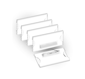 Custom Name Tag Clear Label Holders with <b>Pins</b> and Blank Printable Paper Inserts Simple Design Name <b>Badge</b> Holder - Product Image 1