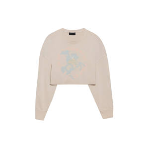 Sudadera de Mujer de Excelente Calidad, Invierno, Corte Recortado, Manga Larga, Cuello Redondo, Logotipo Personalizado, Tejido de Punto, Talla Grande, 100% Algodón - Product Image 4