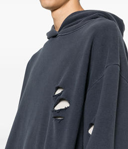 Sudaderas con capucha de peso pesado de tela de algodón de alta calidad personalizadas Sudadera con capucha de lavado ácido sudadera Vintage de rizo francés - Product Image 3