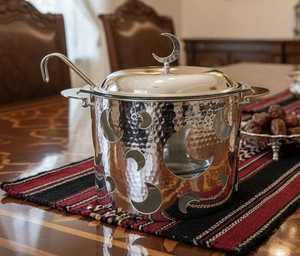 หม้ออุ่นอาหารทรงกลมทันสมัย ดีไซน์พระจันทร์ สแตนเลสขัดเงา เป็นมิตรกับสิ่งแวดล้อม เหมาะสำหรับงานเลี้ยง บุฟเฟ่ต์ที่บ้าน - Product Image 6