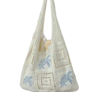 Bolso de Hombro Tejido de Moda para Mujer, Diseño de Tortuga, con Dos Asas, Abierto, para Viajes, Playa y Vacaciones de Verano - Product Image 5