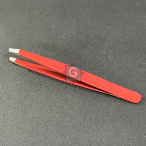 Pinzas profesionales para cejas Rojas Pinzas para depilación de cejas de acero inoxidable - Product Image 1