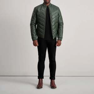 เสื้อแจ็คเก็ตพัฟเฟอร์หนังแกะแท้แบบกลับด้านได้ รุ่น Travis Green Luxury กันน้ำ ซิปปิด ปักลายเทคนิคสุดเท่ สไตล์สตรีทแวร์ สำหรับฤดูหนาว - Product Image 3