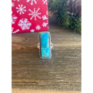 Bague en argent sterling avec turquoise Mohave Kingman, taille 5.75, sertie à la main, pierre naturelle - Product Image 1