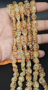 Venta al por mayor de cuentas de citrino de forma ovalada cuentas de Piedra de talla suave hebras cuentas de citrino antojo - Product Image 5