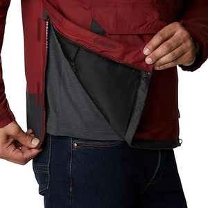 Chaqueta cortavientos de lona con cuello levantado y cremallera completa ligera para hombre, chaqueta de Golf con múltiples bolsillos personalizable de tela sostenible - Product Image 5