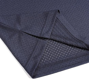 Maillots de football d'été respirants imprimés bleu marine avec manches rayées et col en V 100% coton - Product Image 5