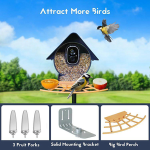 JH-Mech Caméra d'identification pour mangeoire d'<span class=keywords><strong>oiseaux</strong></span> avec panneau solaire Capture automatique d'<span class=keywords><strong>oiseaux</strong></span> Vidéos Full Hd Mangeoire à <span class=keywords><strong>oiseaux</strong></span> intelligente Ai - Product Image 3