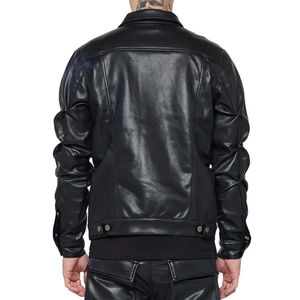 Veste en cuir de moto pour homme, nouvelle mode 2025, design personnalisé, veste courte, broderie imprimée, fermeture éclair, streetwear - Product Image 5