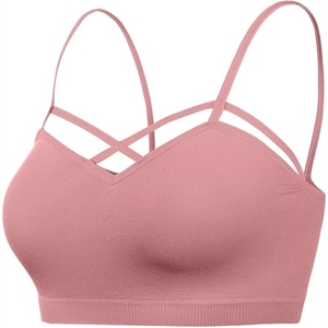 Soutien-gorge de sport grande taille de haute qualité pour femmes bretelles réglables Logo avant élasticité moyenne push-up Gym Yoga vêtements actifs pour dames - Product Image 5