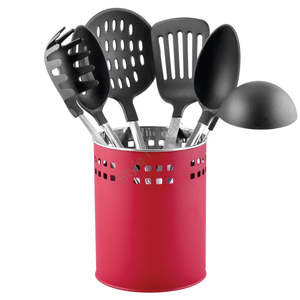 Ensemble d'outils de cuisine en acier inoxydable avec un support - Product Image 1