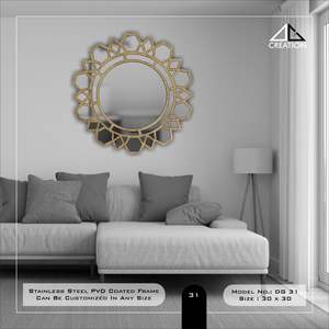 Miroir de salle de bain contemporain avec cadre en acier inoxydable revêtu de PVD, réflexion claire pour les espaces intérieurs modernes, en provenance d'Inde - Product Image 6