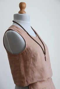 Top corto de lino SOMA para mujer, camiseta sin mangas de Yoga bohemia de Color sólido, blusa de verano transpirable, informal, corta, minimalista, Natural para fiestas - Product Image 3