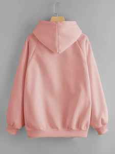 Sweats à capuche 100% coton pour femmes 280 GSM Polyester-Sweat à capuche d'hiver brodé et imprimé en molleton de coton avec logo avant - Product Image 2