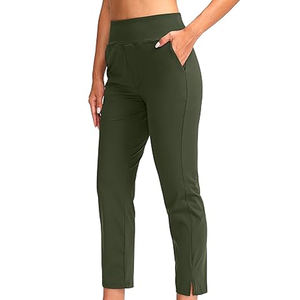 Pantalones de Golf con corte de bota al tobillo elásticos 7/8 para mujer, ligeros, de secado rápido, rendimiento deportivo, informales, 5 bolsillos, cintura media, Parte delantera plana - Product Image 5