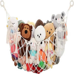Filet hamac en coton macramé avec glands Boho Ins Art Style stockage d'animaux en peluche organisateur de jouets suspendus pour la décoration intérieure - Product Image 5