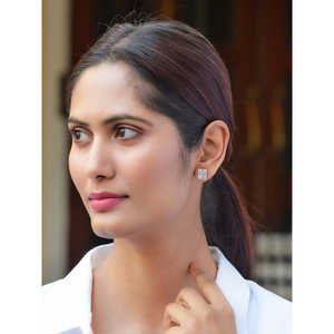 ต่างหูเพชรสีเงินแบบอเมริกันสำหรับผู้หญิง925สำหรับงานเลี้ยง - Product Image 1