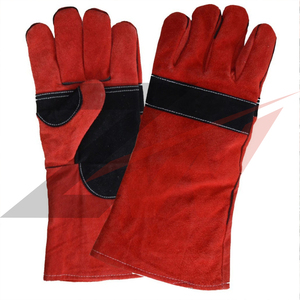Gants de soudage TIG à l'argon en cuir de vachette, résistants à la chaleur, style hiver, décontractés et durables, en PU rouge avec impression par transfert thermique - Product Image 1