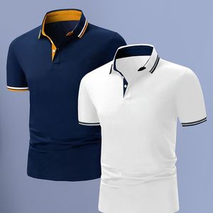 Polo informal y de exterior para hombre, ropa de calle de patrón sólido, precios razonables, teñido liso a la venta - Product Image 2