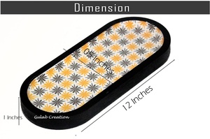 Bandeja colectora de cenizas de barra de incienso de madera con estampado amarillo y gris con opción de impresión personalizada, soporte para fragancia casera y meditación - Product Image 2