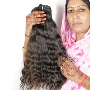 Supermáquina vietnamita, doble trama, visón virgen, tejido sin procesar, paquetes ondulados, extensiones de cabello humano indio Remy - Product Image 4