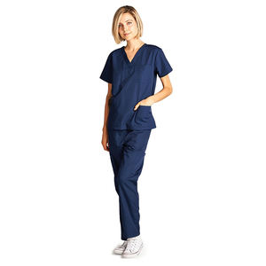 Uniforme Médico de Alta Calidad para Mujer, Color Azul Marino, Manga Corta, Ligero y de Secado Rápido - Product Image 3
